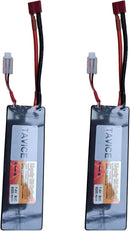 TAVICE 2 Pack 2S LiPo Battery 7.4V 6200mAh 50C Hard Case with T Connector Compatible with RC Cars, Trucks, 1/8 & 1/10 Buggy - Tavice