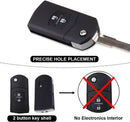 TAVICE 2 PACK Mazda 2 Button Remote Flip Key Shell Mazda 3 5 6 RX7 RX8 BT50 - With Logo - Tavice