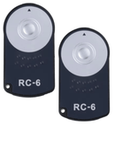TAVICE 2 PACK RC - 6 Wireless IR Shutter Remote Control for Canon EOS 650D 60D 600D 550D 7D 5D - Battery Mate