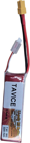 TAVICE 2S LiPo Battery 7.4V 2200mAh 30C Compatible with RC Cars, Trucks, Airplanes & Boats - Tavice