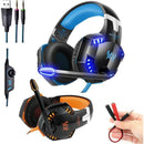 TAVICE 3.5Mm Wired Led Gaming Headphone Noise Cancelling With Mic For Laptop Ps4 Xbox One | Blue + Black - Tavice