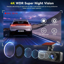 TAVICE 6 - Lens 4G Dash Cam 4K Front & 2K Rear Camera, Sony STARVIS IMX335 & IMX307, Video Recorder for Car - Battery Mate