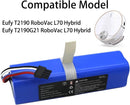 TAVICE 6400mAh L70 Replacement Battery Compatible with Eufy RoboVac L70 Hybrid T2190 / T2190G21 Series Robot Vacuum Lithium - Ion Battery Pack (INR18650M26 - 4S2P) - Battery Mate