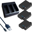 TAVICE [Combo Pack] Ultra Fast Triple Charger + 3 Pack Batteries for GoPro Hero 8 7 6 5 Action Camera | High Capacity Batteries - Battery Mate