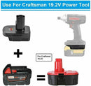 TAVICE DM18GL Battery Adapter Compatible with Milwaukee M18 & DeWalt 18V/20V Batteries for Craftsman 19.2V Power Tools Converter (Battery Not Included) - Battery Mate