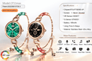 Tavice Misso Smartwatch for Women | Green Jewellery Style Strap, 1.19" AMOLED Display, Bluetooth Calling, AI Voice, Heart Rate, Sleep, Camera & Fitness Tracking - Battery Mate