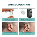 TAVICE Rechargeable Dual Behind-the-Ear Sound Amplifier with Noise Reduction and Long Battery Life | USB Charging | Discreet Design - Battery Mate
