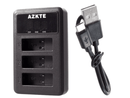 TAVICE Ultra Fast Charging USB Triple Battery Charger Kit with 3 Replacement Batteries for GoPro HERO3 HERO3+ HERO4 Action Pro - Battery Mate