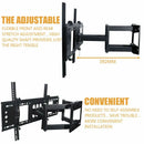 TV Wall Mount Bracket Full Motion Tilt Swivel Pivot 32 40 43 50 55 60 65 70 Inch - Tavice