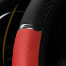 Universal 15" 38cm Leather Black Red Auto Car Steering Wheel Cover Non-.cg - Tavice
