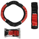 Universal 15" 38cm Leather Black Red Auto Car Steering Wheel Cover Non-slipS.GA - Tavice