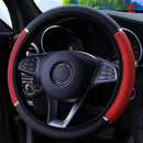 Universal 15" 38cm Leather Black Red Auto Car Steering Wheel Cover Non-slipS.GA - Tavice