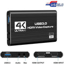 USB 3.0 HDMI Video Capture Card 4K 1080P 60fps Game Video Record Live Streaming - Tavice