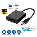 USB 3.0 Male to HDMI Female Adapter Converter Cable for Windows Mac HD 1080 - Battery Mate