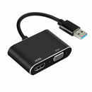 USB 3.0 to HDMI + VGA Full HD 1080p Video Adapter Cable Converter for PC - Battery Mate