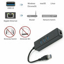 USB 3.1 to HUB 3 Port & RJ45 Gigabit Ethernet Adapter 3.0 USB-C PC MAC - Battery Mate