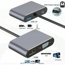 USB C to 4K HDMI VGA Multiport Adapter 4-in-1 Hub USB 3.0 Charging Power PD Port - Battery Mate