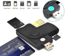 USB Smart Card Reader SD/TF/CAC/DOD/HC/MMC Micro SD Memory ID Bank Sim Card Adapter - Tavice