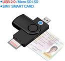 USB Smart Card Reader SD/TF/CAC/DOD/HC/MMC Micro SD Memory ID Bank Sim Card Adapter - Tavice