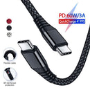 USB Type-C to USB C 3.1 Male to Male Sync PD Charging Cable Type C to Type C Mac - Battery Mate