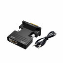 VGA to HDMI Male to Female Video Adapter Cable Converter with Audio HD 1080P - Tavice