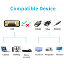VGA to HDMI VGA Adapter Dual Display 1080P Converter Splitter with Charging Cable and 3.5mm Audio Cable - Battery Mate