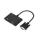 VGA to HDMI VGA Adapter Dual Display 1080P Converter Splitter with Charging Cable and 3.5mm Audio Cable - Tavice