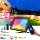 WIFI Smart LED Flood Light RGB Outdoor Spotlight Wall Street Lamp 100W - Tavice