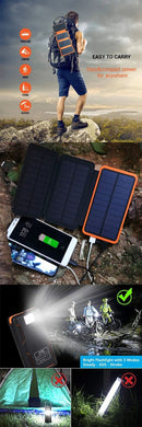 Wireless Power Bank with Solar Panel Recharging | Weatherproof PowerBank for Phones, iPads etc - Tavice