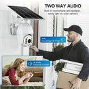 Wireless Solar Powered WIFI Security Camera Outdoor Flood Light LED PTZ - Tavice