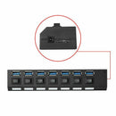 7 Port USB 3.0 HUB Powered +High Speed Splitter Extender PC AC Adapter Cable