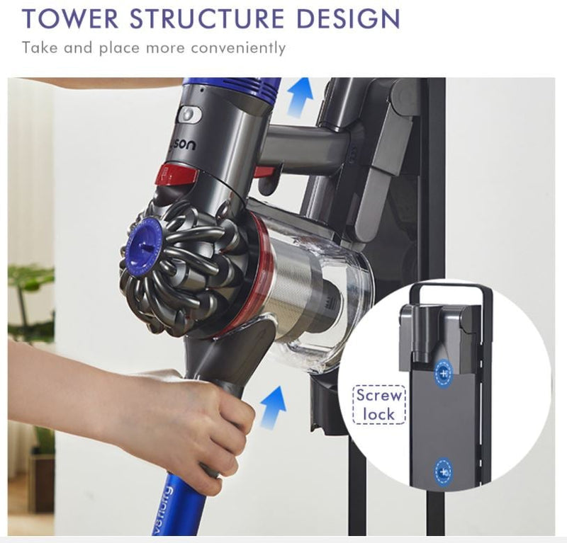 Dyson Cordless Vacuum Cleaner Metal Stand for All Dyson V6 V7 V8 V10 V11 (White)