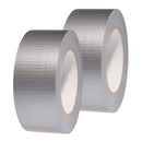 2 Pack | Cloth Duct Tape Gaffer Craft Self Adhesive Repair Silver 48mm Waterproof