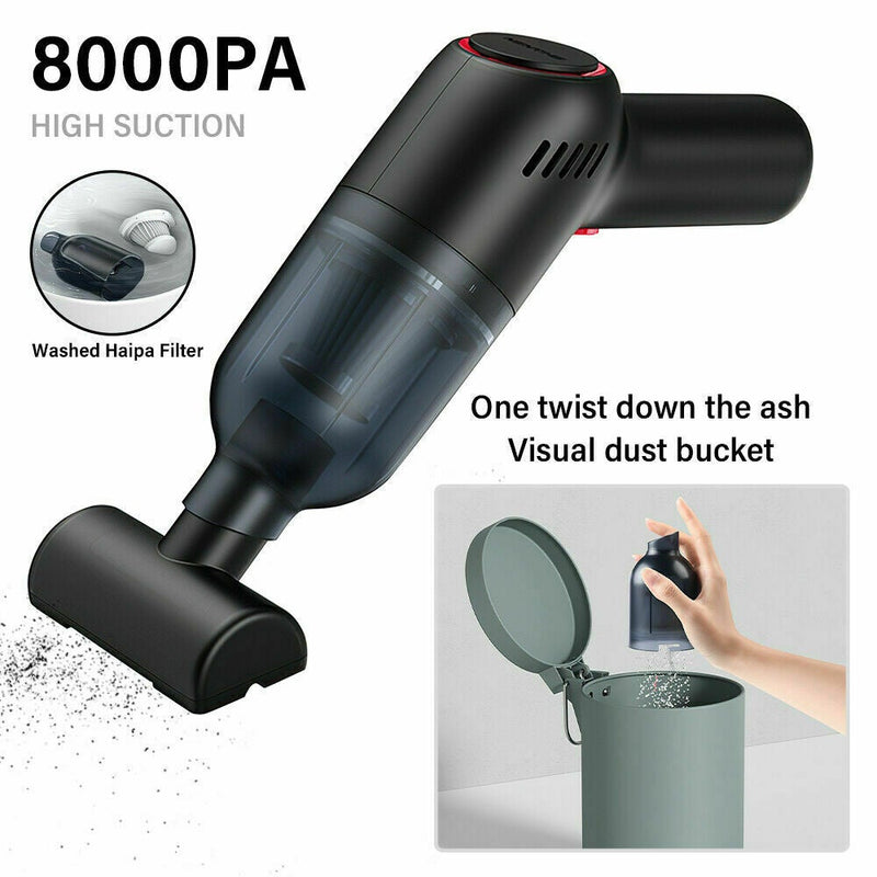 Portable Car Vacuum Cleaner Strong Suction Cordless Handheld Rechargeable