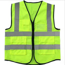 Hi Vis Safety Vest Reflective Tape Zip Up Workwear Pocket Night High Visibility