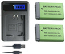 High Capacity Battery Charger for Canon NB-13L PowerShot G7 X Mark II, G9 X Mark