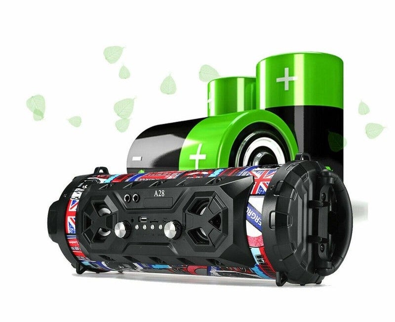 Portable Bluetooth Light Up Party Speaker System USB microSD Aux w/ Mobile Stand