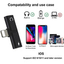 2 iN1 For iPhone 12 11 Xs X 8 7 Adapter Charging Splitter Headphone Jack Cable