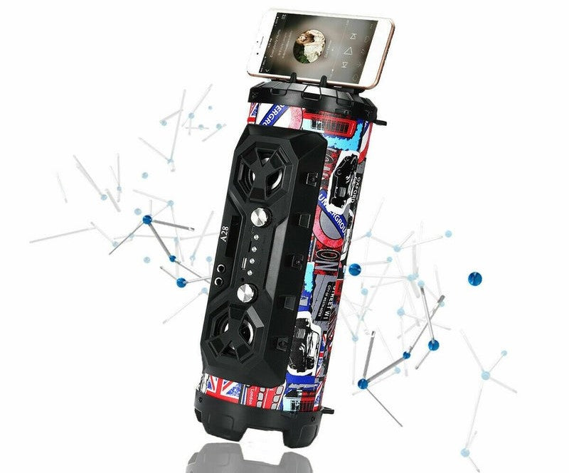 Portable Bluetooth Light Up Party Speaker System USB microSD Aux w/ Mobile Stand