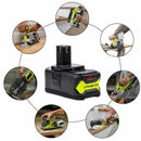 Compatible Lithium Battery 18V 6AH For Ryobi One+ Plus P108 RB18L50 P104 P780 RB18L40